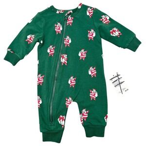 Miles the Label Santa Holiday Zip Romper - 3M‎ - Christmas Outfit